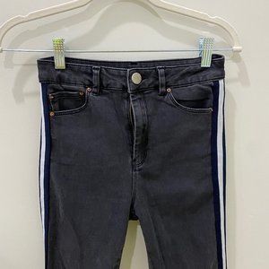 ASOS Black Striped Side Denim